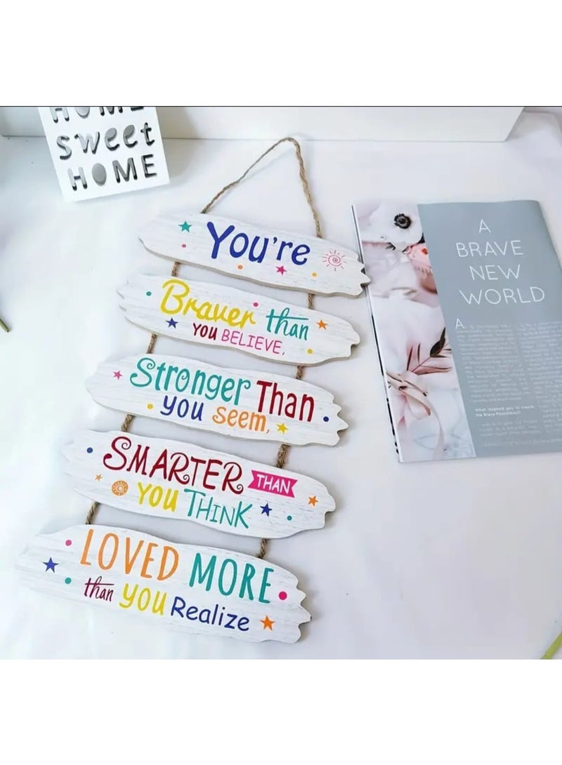 إل ديس لوحة حائط خشبية ريفية بعبارات تحفيزية – تصميم آرت ديكو – ديكور غرفة المعمودية – تعليق جداري للتشجيع – هدية مثالية للعطلات - Image 3