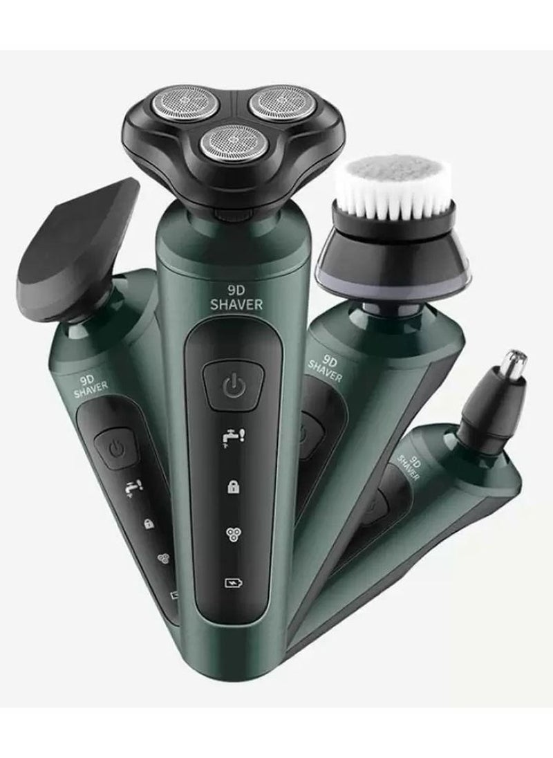 Generic Electric Shavers for Men 9D, 4 in 1 Electric Shavers for Bald Men Wet & Dry Waterproof, Electric Shavers Men Cordless Rechargeable, Electric Razor, Men’s Grooming Kits, Green  - Image 1