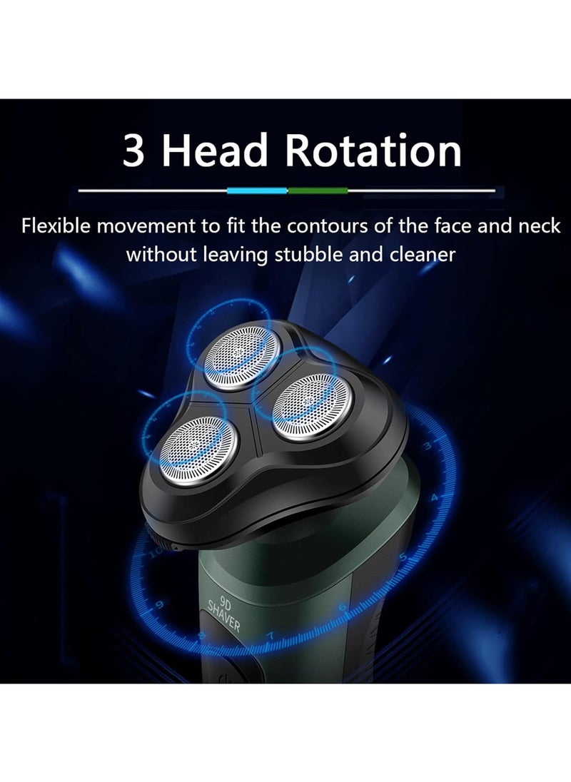 Generic Electric Shavers for Men 9D, 4 in 1 Electric Shavers for Bald Men Wet & Dry Waterproof, Electric Shavers Men Cordless Rechargeable, Electric Razor, Men’s Grooming Kits, Green  - Image 4