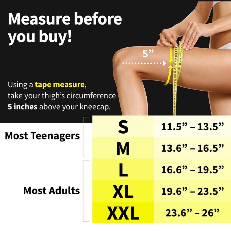 POWERLIX Knee Compression Sleeve (Pair) - Best Knee Brace for Knee Pain for Men & Women â€“ Knee Support for Running, Basketball, Volleyball, Weightlifting, Gym, Workout, Sports L (BLCK) (2P) - Image 2