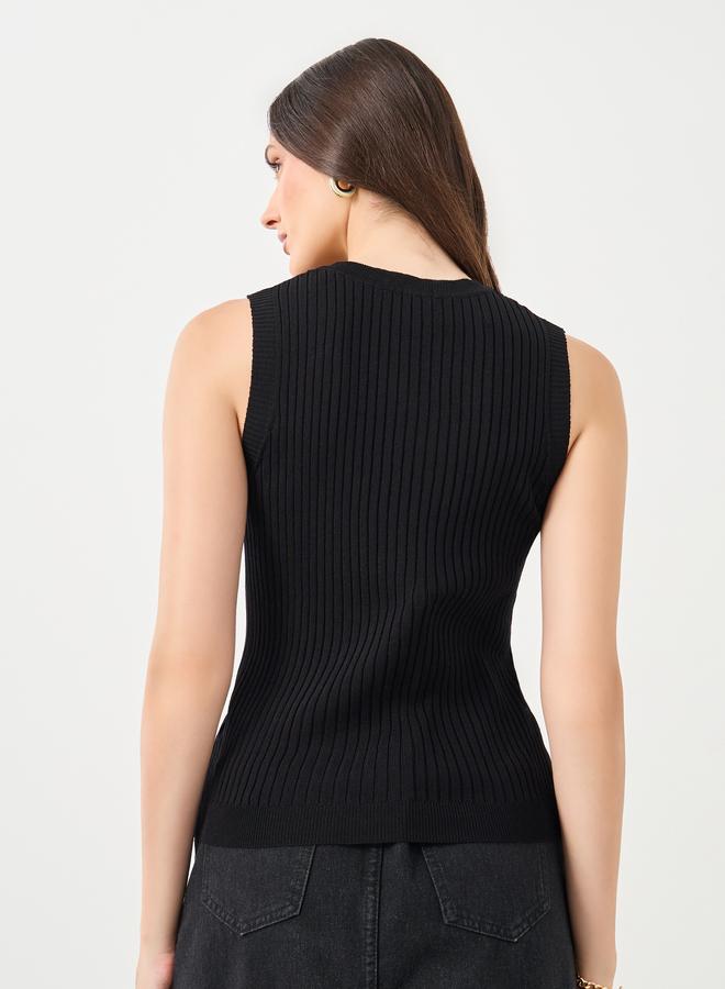 ستايلي بلوزة بدون أكمام مضلعة ستايلي - Image 4