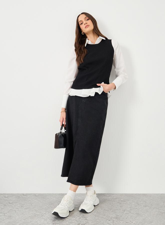 ستايلي بلوزة بدون أكمام مضلعة ستايلي - Image 2