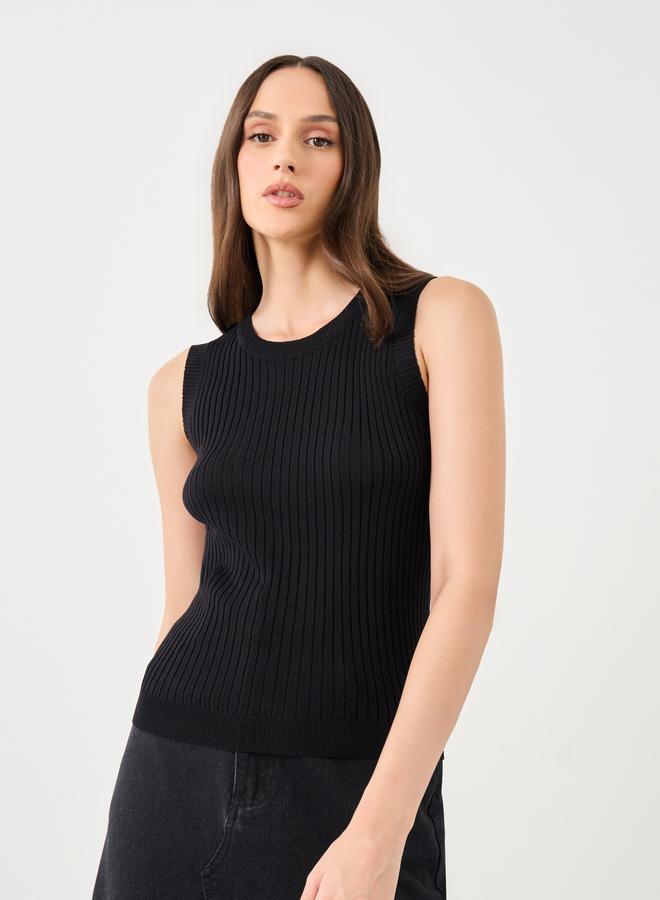 ستايلي بلوزة بدون أكمام مضلعة ستايلي - Image 1