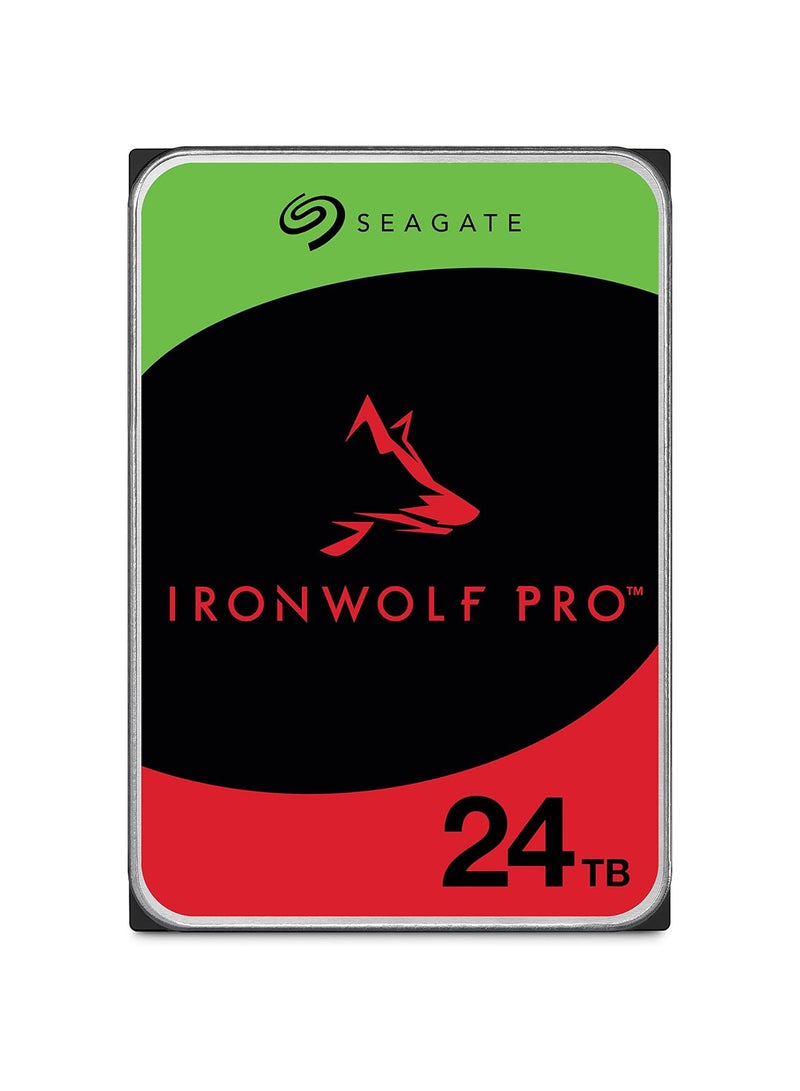 سيجيت قرص صلب داخلي NAS IronWolf Pro SATA III سعة 24TB، سرعة 7200 دورة في الدقيقة، ذاكرة مؤقتة 512MB، معدل نقل بيانات يصل إلى 285 MB/s، متوسط الوقت بين الفشل 2.5 مليون ساعة، استعادة بيانات Seagate Rescue | ST24000NT002 - Image 1