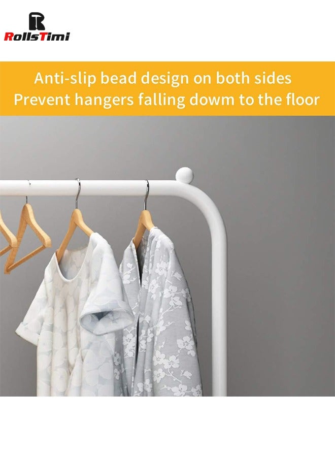 RollsTimi  Freestanding Hanger Double Pole Multi-functional Bedroom Clothing Rack, White - Image 3