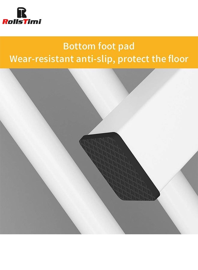 RollsTimi  Freestanding Hanger Double Pole Multi-functional Bedroom Clothing Rack, White - Image 5