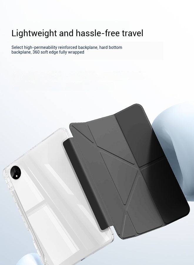 Redmi Pad SE 11 Inch Cover, For Redmi SE Cover With Pen Slot, Case For Shockproof Y Folding Stand, Transparent Tpu Protective Cover,  Flip Cover Stand Smart Wake-Up/ AED 23 Gift Set Anti-Glare Protective Film - Black - Image 5