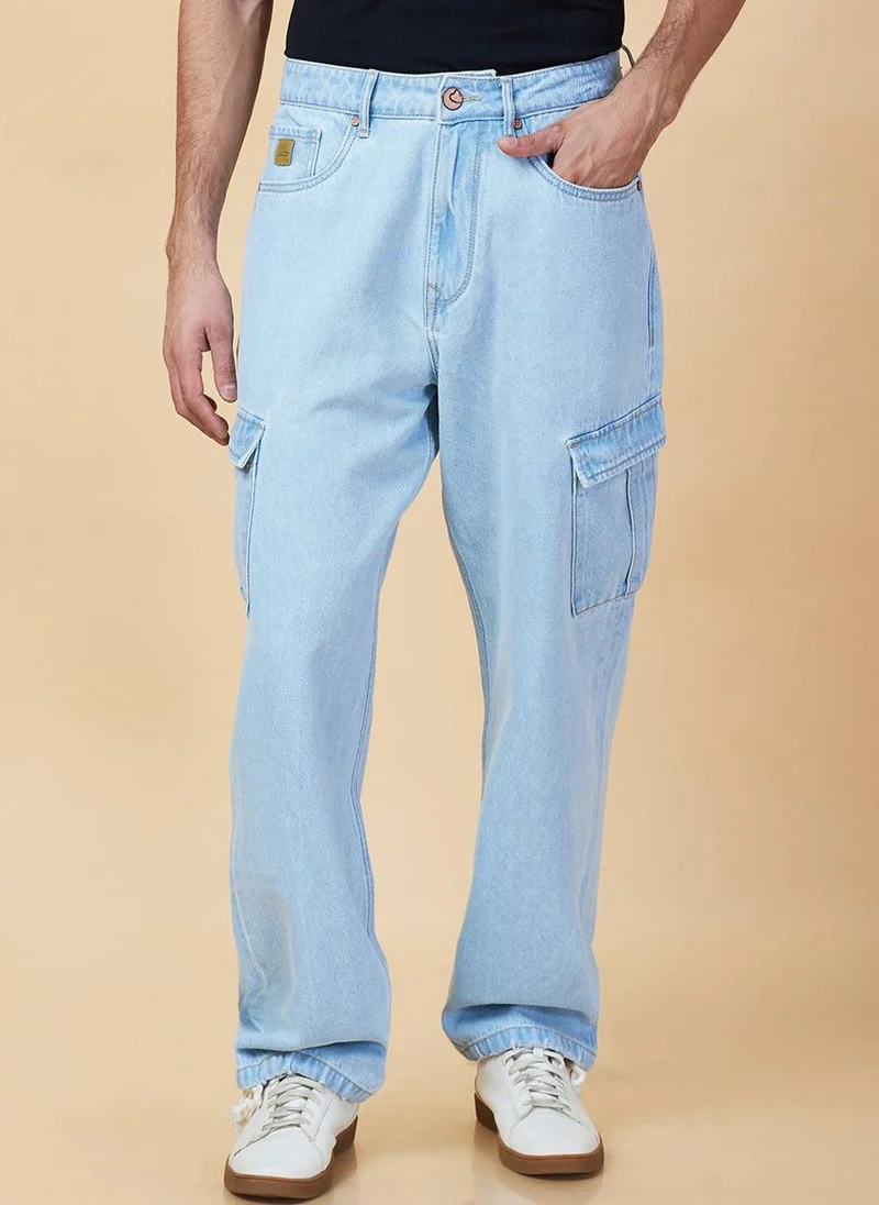 Men Regular Fit Mid-Rise Cargo Styles Jeans