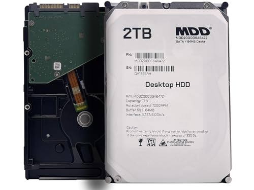 MDD MAXDIGITALDATA MDD 2TB 64MB Cache 7200RPM SATA 6.0Gb/s 3.5inch Internal Desktop Hard Drive (MDD2000GSA6472) - Image 1