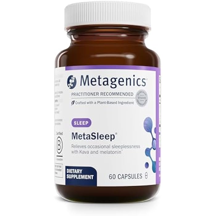 Metagenics MetaSleep - Dual-Phase Melatonin Sleep Supplement - With Kava Root for Relaxation & Calmness* - Sustained-Release Formula to Support Restful Sleep* - Non-GMO, Gluten-Free - 60 Capsules - Image 1