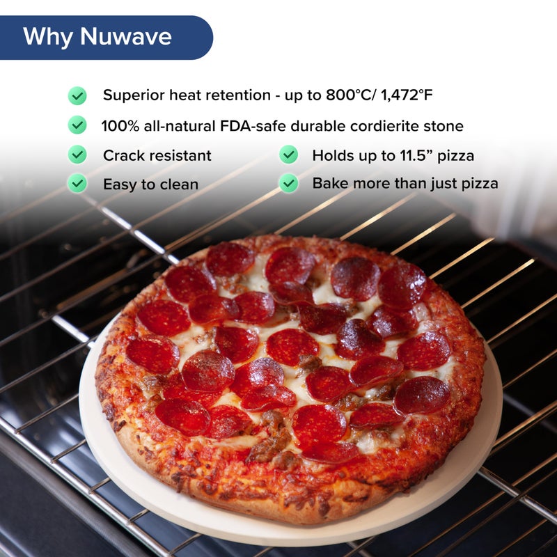 Nuwave Pizza Stone for Oven and Grill, Durable and Safe Baking Stone for Grill, Thermal Shock Resistant Cooking Stone, Natural Cordierite Baking Stone, 11.5 Inch, 1,472 Â°F Resistant, Round - Image 4