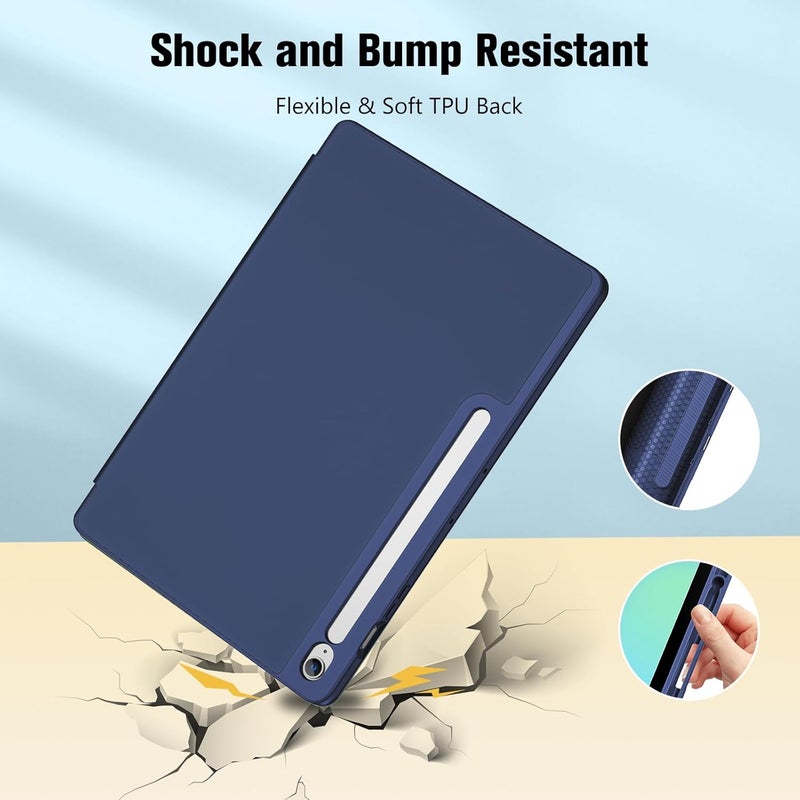 Procases For Galaxy Tab S10 Fe+ Plus 13.1 Inch 2025 Sm-X620/ X626/ X626B Case With S Pen Holder, Hybrid Cover With Soft Tpu Back, Supports Auto Wake/Sleep -Navy - Image 4