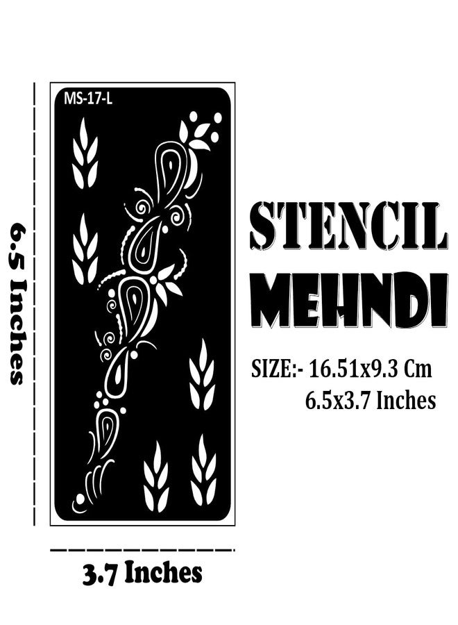 Komstec Beautiful Floral Mehndi Stencil Set for Hands Henna Mehndi Stencil Sticker for Girl and Women - Image 4