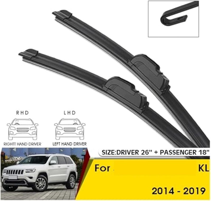DEMULAX Car Front Wiper Blades for Jeep Cherokee KL 2014-2019 - Image 5