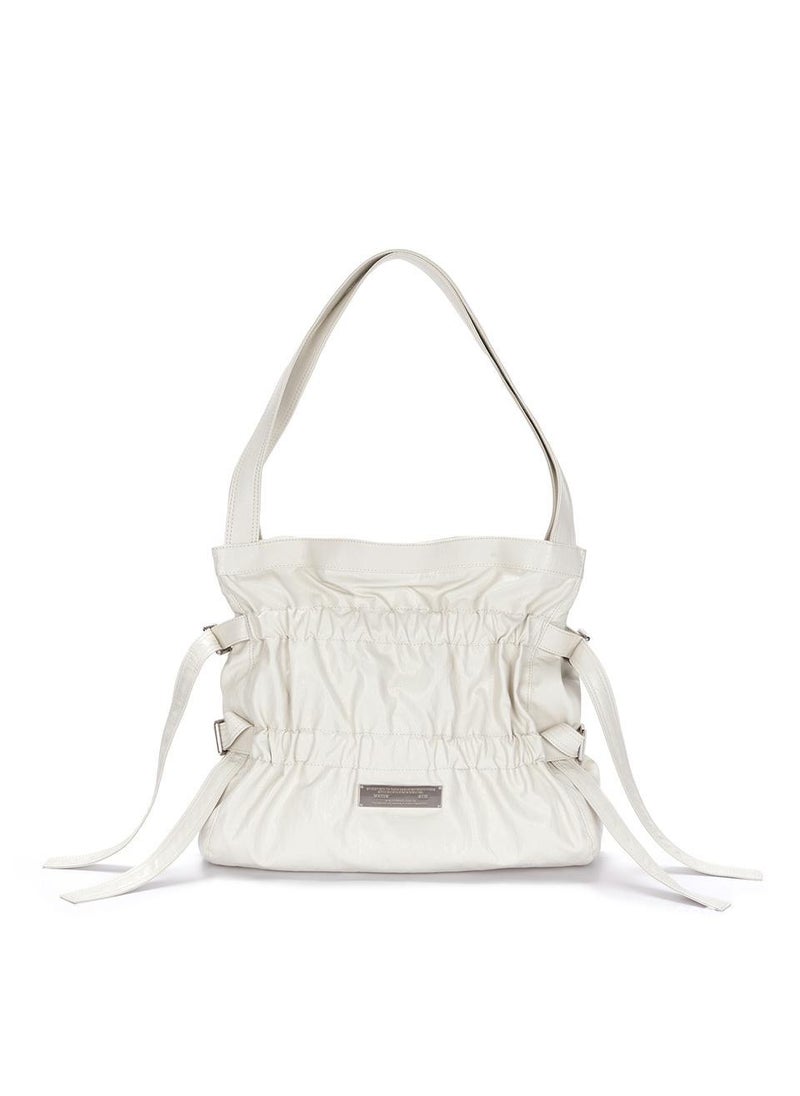 Generic - Korean Matin Kim Bag Ribbon Design Versatile Tote White Large - Image 1