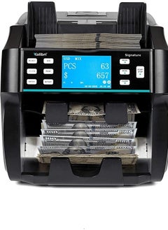 Kolibri Kolibri Signature 2 Pocket Bank Grade Mix Value Counter and Sorter Machine for 5 Currency AED USD SAR OMR EUR Counterfeit Currency Detection DUAL CIS UV MG IR and OnScreen Reporting Signature  - Image 1