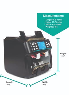 Kolibri Kolibri Signature 2 Pocket Bank Grade Mix Value Counter and Sorter Machine for 5 Currency AED USD SAR OMR EUR Counterfeit Currency Detection DUAL CIS UV MG IR and OnScreen Reporting Signature  - Image 4