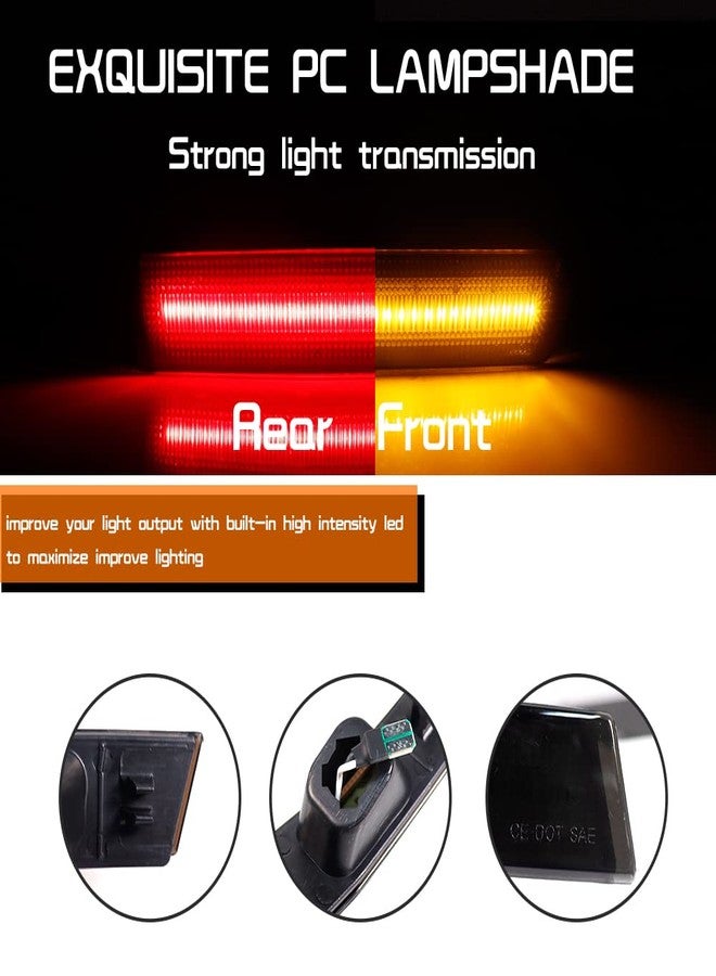 Tonsya For 2007 2008 2019 2010 Lincoln MKX fender side marker Bumper lights Full Amber & Red Led Lamps 4 pcs - Image 2