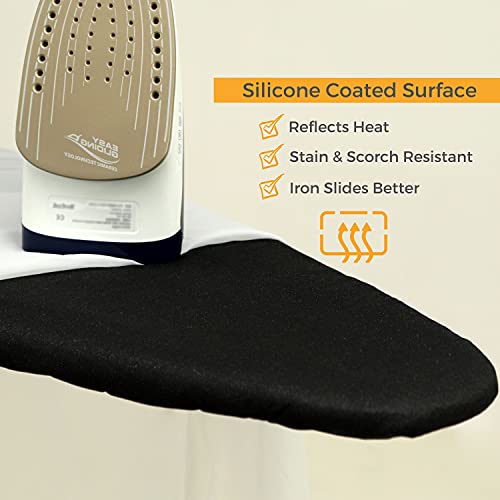 SAVUK Ironing Board Cover and Pad, 18'' X 49'', Extra Wide, Adjustable Elastic Edge Fit, Extra Thick, Heat Reflective, Non Stick, Cotton, Black - Image 4