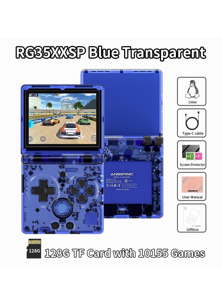 RG35XXSP Retro Flip Handheld Game Console, 3.5-inch IPS Screen, Linux H700 Video Game Player, Support Streaming WIFI Bluetooth (Transparent Blue, 128G) - pzsku/Z4447D47CC91D9150E1C3Z/45/_/1729842565/a68931e1-ba98-4385-97cf-cb4a10799407