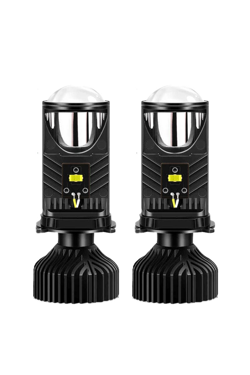 H4/9003/HB2 Hi/Lo LHD 2PCS H4 LED Projector Car Headlight 30000LM 6000K Canbus Fan Cooling Mini Bi L