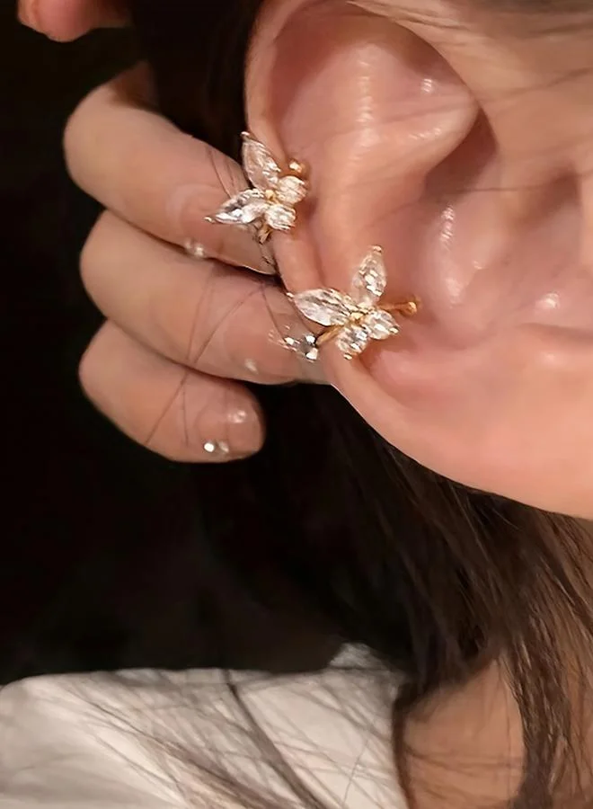 تايك تو Take Two Copper Ear Clip with Butterfly Detail Earrings