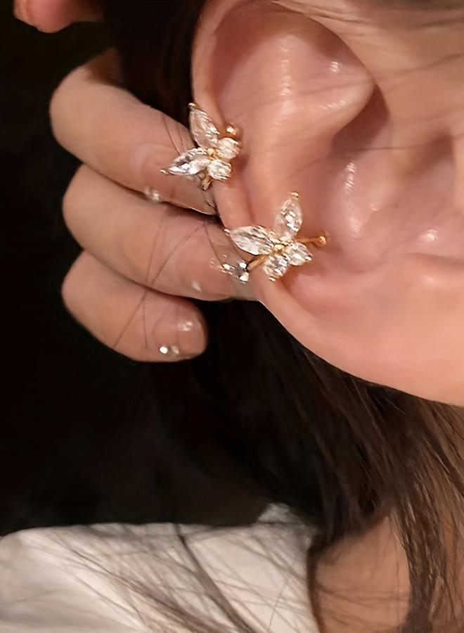 Styli Copper Ear Clip with Butterfly Detail Earrings - Image 2