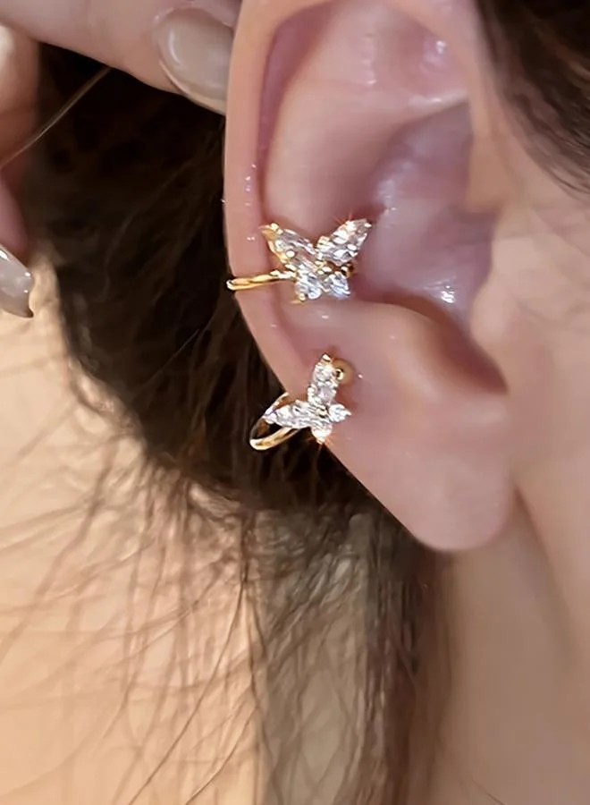 تايك تو Take Two Copper Ear Clip with Butterfly Detail Earrings