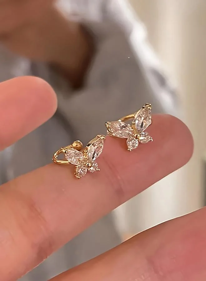 Take Two Take Two Copper Ear Clip with Butterfly Detail Earrings