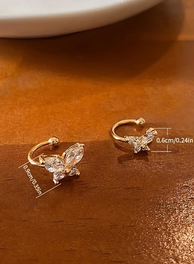 Styli Copper Ear Clip with Butterfly Detail Earrings - Image 3