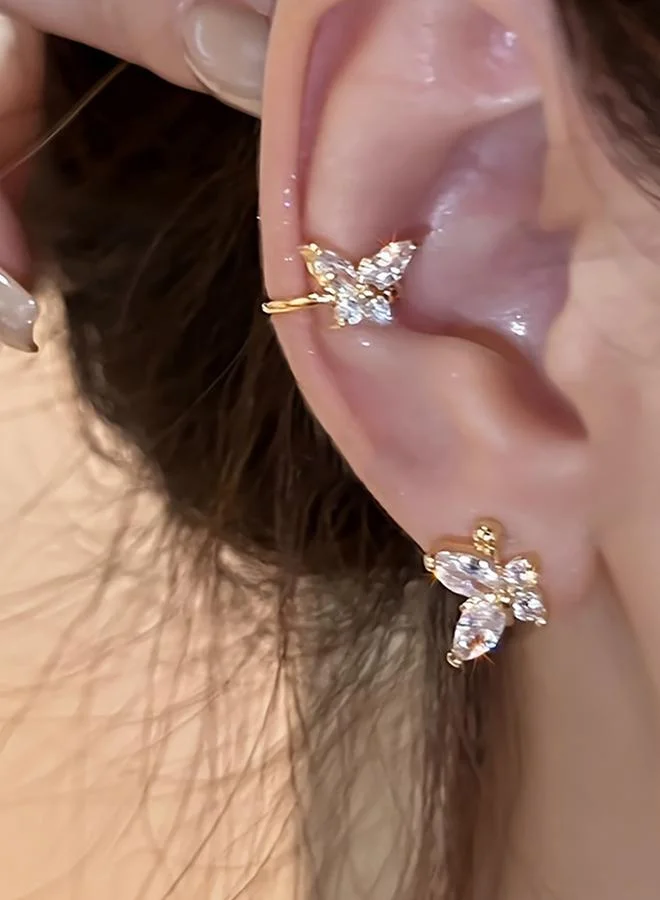 Take Two Take Two Copper Ear Clip with Butterfly Detail Earrings
