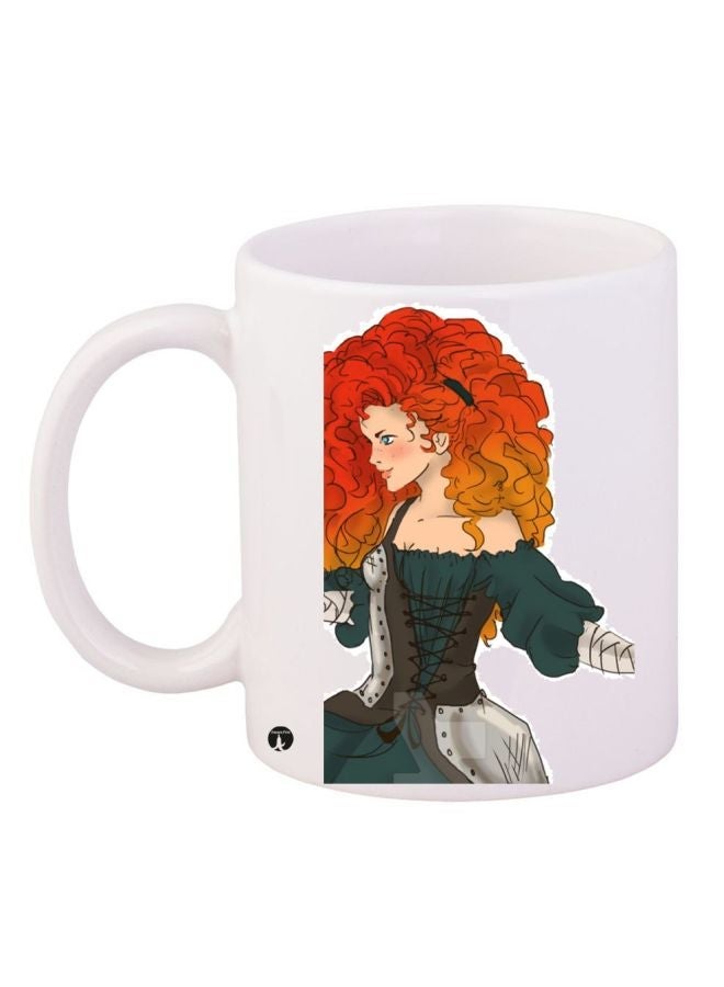 RYN Girl Printed Coffee Mug White/Red/Blue 11ounce