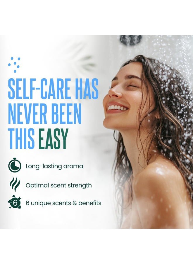 Cleverfy Shower Steamers Aromatherapy - Compact Variety Pack of 6 Shower Bombs with Essential Oils. Self Care Mothers Day Gifts for Mom from Daughter. Blue Set - Image 3