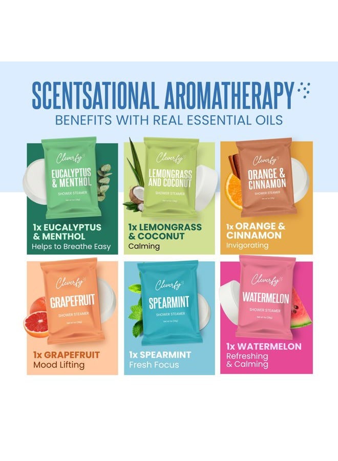 Cleverfy Shower Steamers Aromatherapy - Compact Variety Pack of 6 Shower Bombs with Essential Oils. Self Care Mothers Day Gifts for Mom from Daughter. Blue Set - Image 4