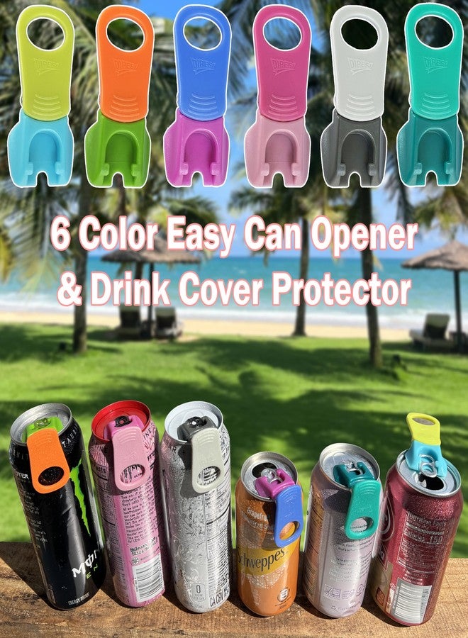 DIPESI 6 pack 6 colors Soda Can Opener & Soda can lids, Drink Protector Caps,Suitable for Parties, BBQ, Camping, and Travel. - Image 5