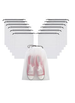 Excefore Transparent Shoe Bags, 10 Pack Travel Large Shoes Pouch Storage, Dust-Proof Storage Clear Window with Drawstring with Rope for Men and Women  - Image 2