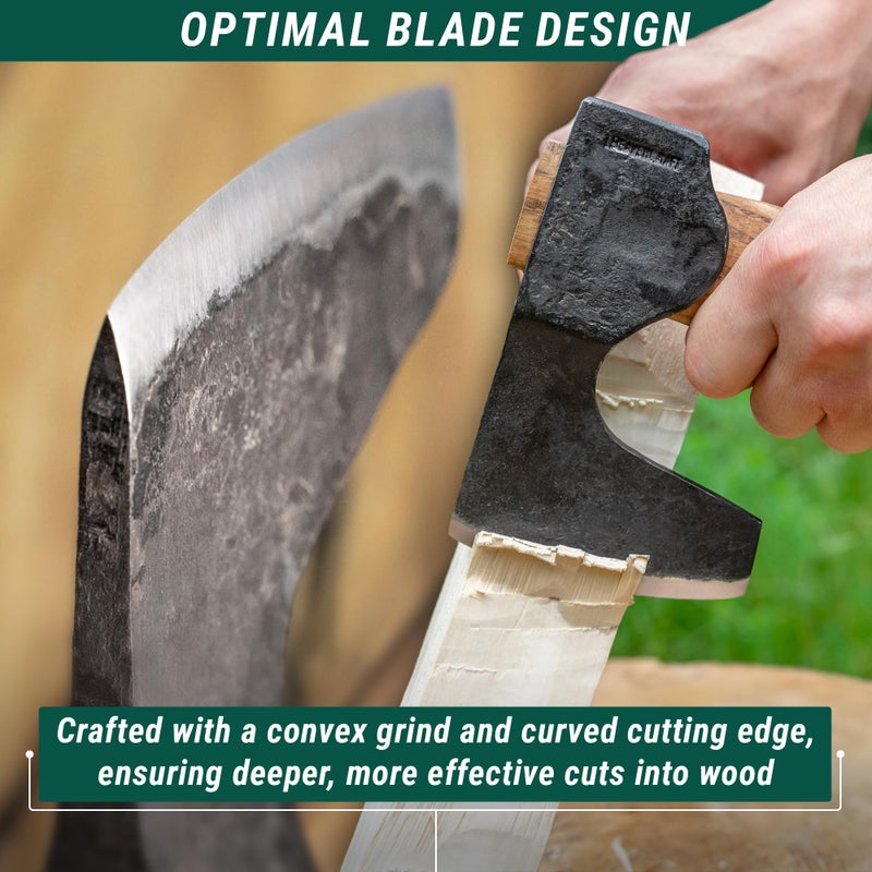 BeaverCraft Bushcraft Hatchet Wood Carving Axe AX6 - Forged Camping Axes & Hatchets - Wood Chopping Axe, Hand Gardening Axes for Splitting - Backpacking Hatchet - Image 3