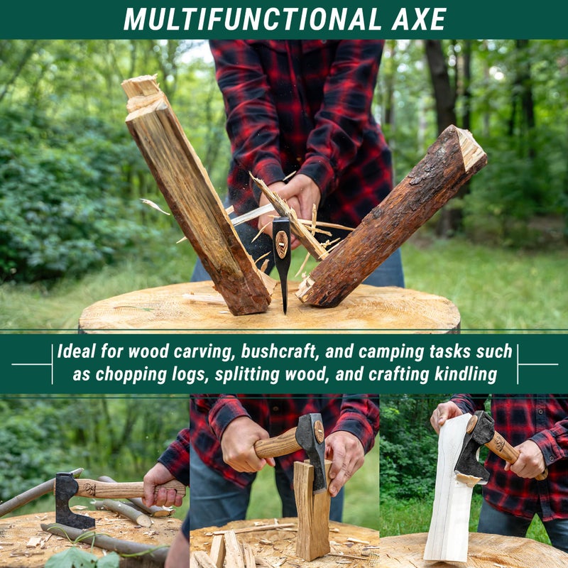 BeaverCraft Bushcraft Hatchet Wood Carving Axe AX6 - Forged Camping Axes & Hatchets - Wood Chopping Axe, Hand Gardening Axes for Splitting - Backpacking Hatchet - Image 2