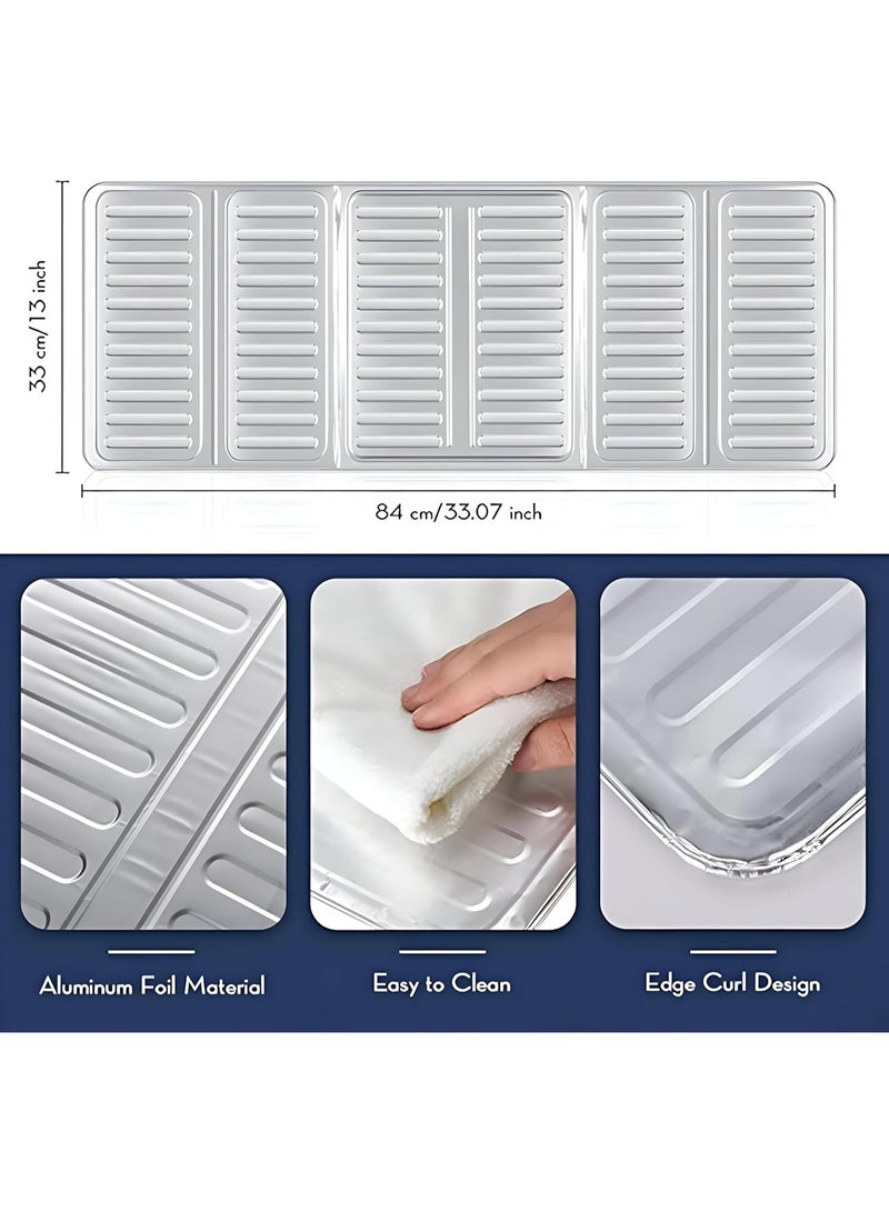 zoba Two pieces of oil splatter guards with 3 protective sides, made of non-stick aluminum, foldable for use while cooking (silver, 2 pieces) - Image 5