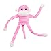 ZippyPaws Crinkle Monkey Interactive Dog Toys to Keep Them Busy Squeaky Plush Pet Toy for All Breeds Cute Gift for Small and Medium Dogs Contains 1 Round Squeaker Small Pink - Image 3