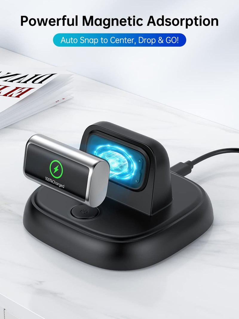 LVFAN for Fitbit Charge 6/Charge 5/Luxe Charger, Charging Cable Replacement Accessories with Reset Button, Smart Watch Fast Charging Station, Magnetic Charger Stand Dock for Fitbit Charge 6/5&Luxe - Image 2