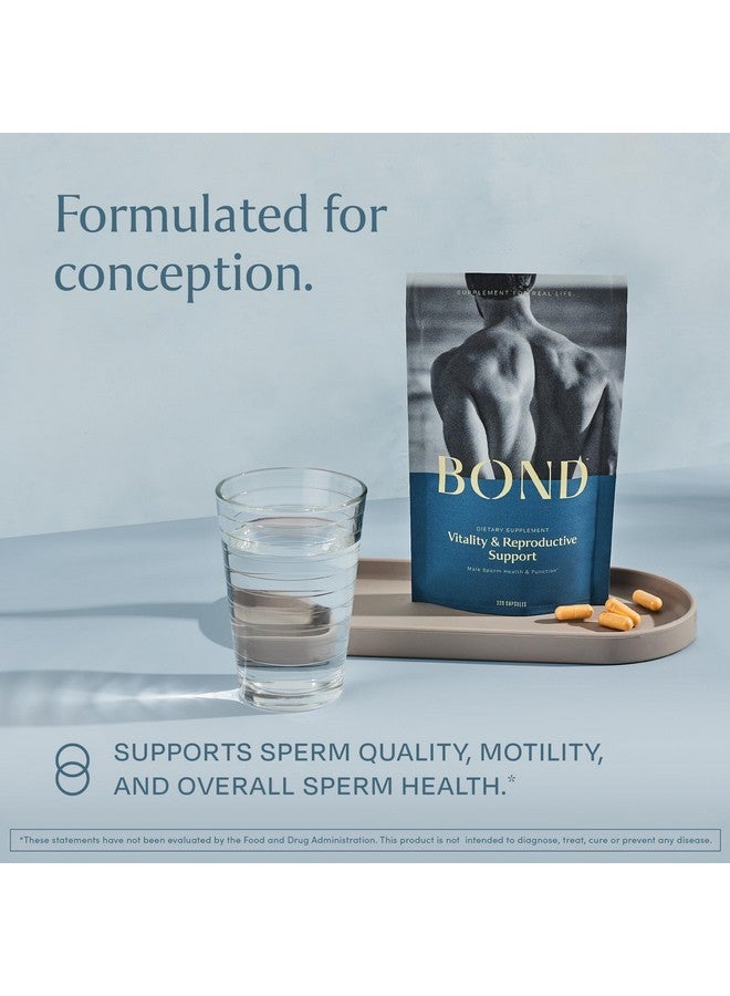 BOND Vitality - All-in-One Male Fertility Supplement - Conception for Him, Fertility Supplements for Men, Male Wellness Supplement - CoQ10, Vitamins B12, C, D, & E, Catalase, Selenium - 120 Capsules - Image 2