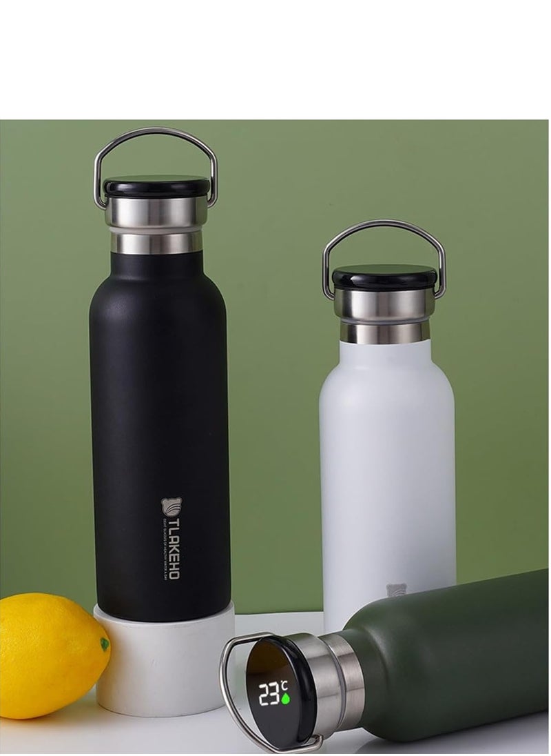 TYCOM Thermal isulated Water Bottle 500 ML Stainless Steel Double Wall Vacuum insulated Water Bottles for Hot Cold Water Gym Bottle Flask Bottle With LED Dark Green.  - Image 2