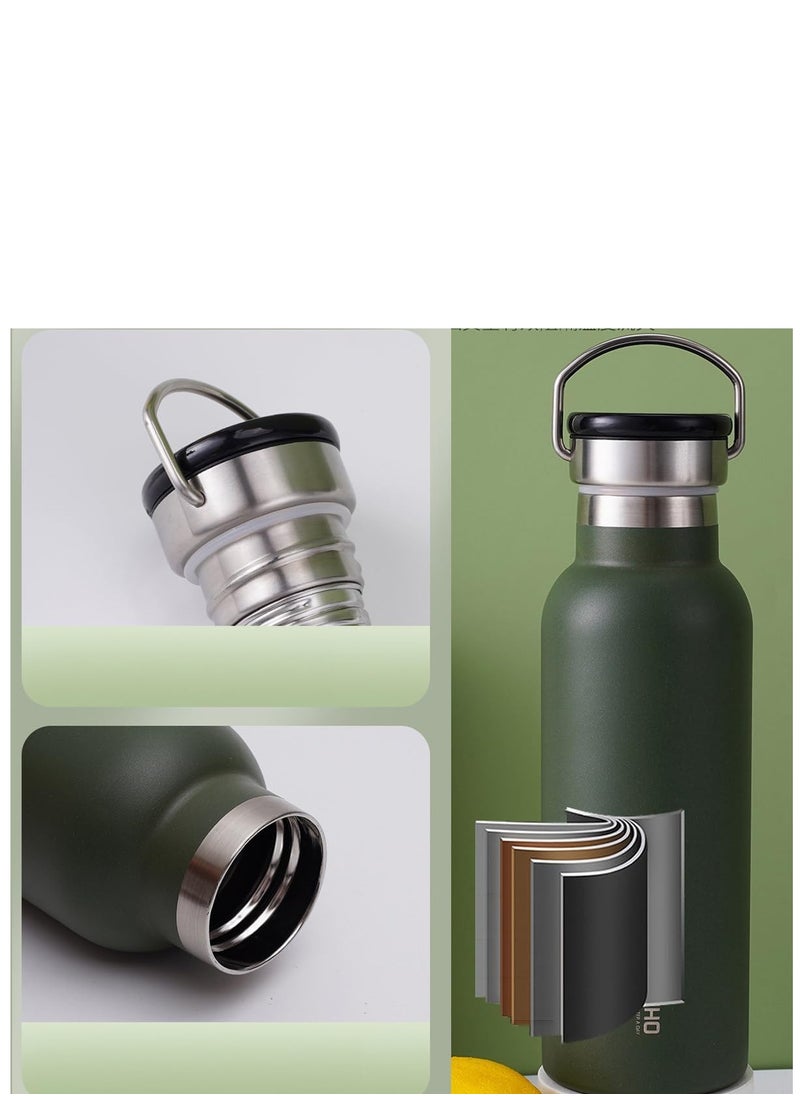 TYCOM Thermal isulated Water Bottle 500 ML Stainless Steel Double Wall Vacuum insulated Water Bottles for Hot Cold Water Gym Bottle Flask Bottle With LED Dark Green.  - Image 4