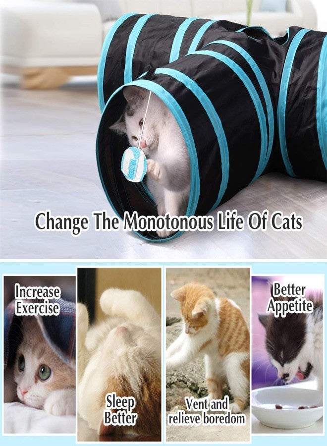 PETLICIOUS & MORE نفق القطط Petlicious & More® (على شكل حرف T) - لعبة قابلة للطي بثلاثة اتجاهات، أنبوب ممتع للأرانب والقطط الصغيرة - Image 2
