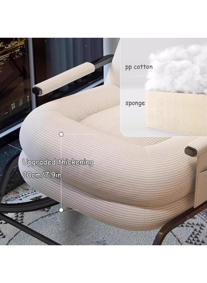 والالا كرسي استرخاء قابل للإمالة، كرسي هزاز أريكة كسول، كرسي هزاز مريح عصري، كرسي هزاز مميز بمسند ظهر قابل للتعديل على 5 مستويات وجيب جانبي، كرسي جانبي مريح لغرفة المعيشة وغرفة النوم - Image 4