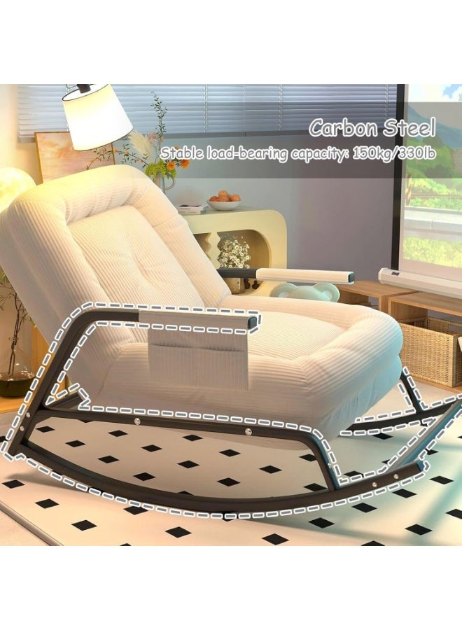 والالا كرسي استرخاء قابل للإمالة، كرسي هزاز أريكة كسول، كرسي هزاز مريح عصري، كرسي هزاز مميز بمسند ظهر قابل للتعديل على 5 مستويات وجيب جانبي، كرسي جانبي مريح لغرفة المعيشة وغرفة النوم - Image 5