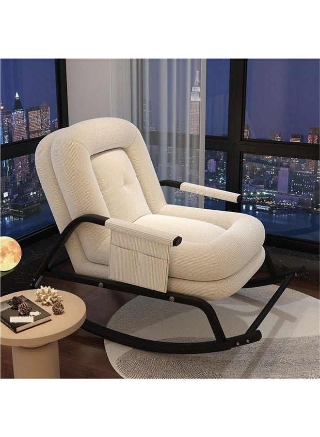 والالا كرسي استرخاء قابل للإمالة، كرسي هزاز أريكة كسول، كرسي هزاز مريح عصري، كرسي هزاز مميز بمسند ظهر قابل للتعديل على 5 مستويات وجيب جانبي، كرسي جانبي مريح لغرفة المعيشة وغرفة النوم - Image 3