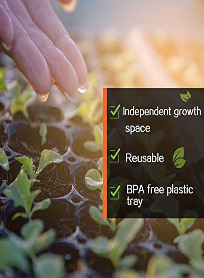 Apipi 10 Pack Thickened 72 Cells Seedling Trays- BPA Free Plastic Gardening Germination Trays with Drain Holes Reusable Plant Grow Plug Trays Mini Propagator for Seeds Growing Plant Seedlings Propagation - Image 5