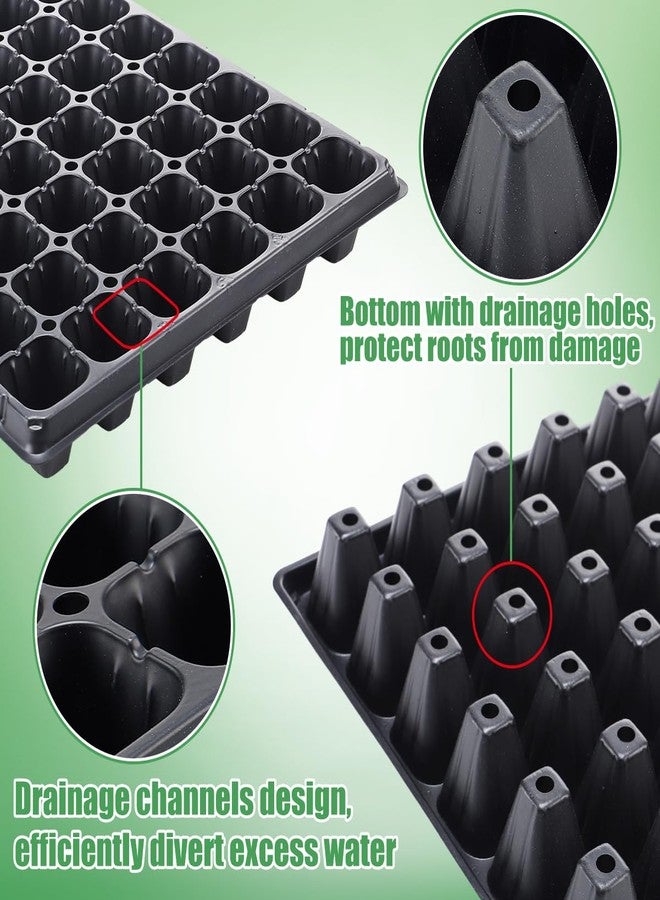 Apipi 10 Pack Thickened 72 Cells Seedling Trays- BPA Free Plastic Gardening Germination Trays with Drain Holes Reusable Plant Grow Plug Trays Mini Propagator for Seeds Growing Plant Seedlings Propagation - Image 4